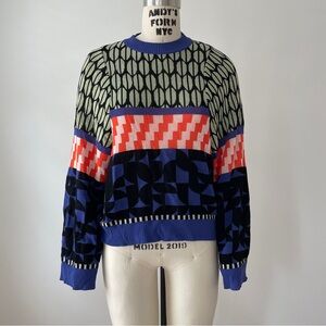 Henrik Vibskov Colorful Geometric Pattern Sweater